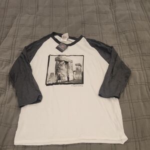 Stonehenge Graphic 3/4 Sleeve Shirt - Gray and White Size S, New With Tags!